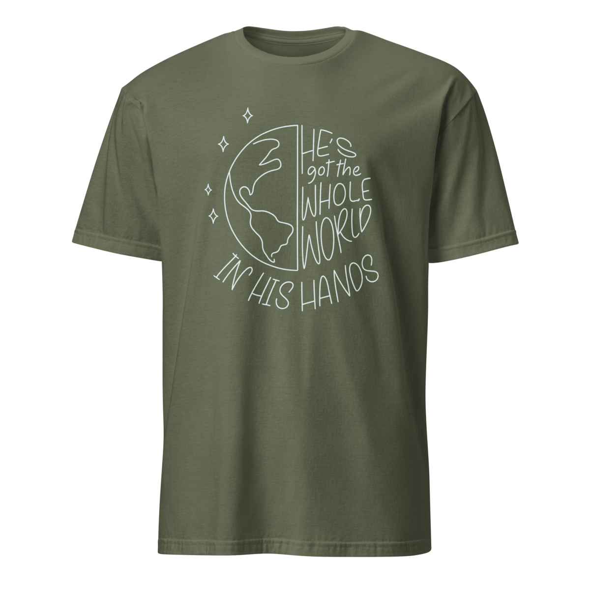 He's got the Whole World Simple | Christian Unisex Cotton Tee - Eloise James Shop